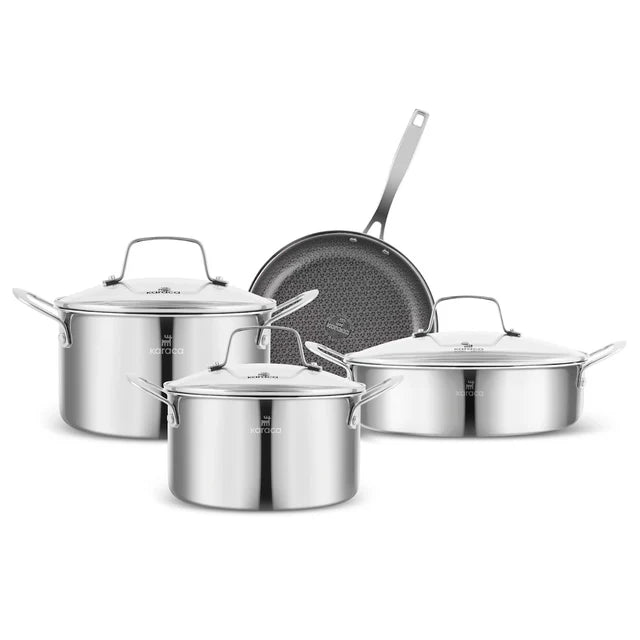 Karaca Ceramica Steel 3Ply 7-Teiliges Topfset Induktionsgeeignet