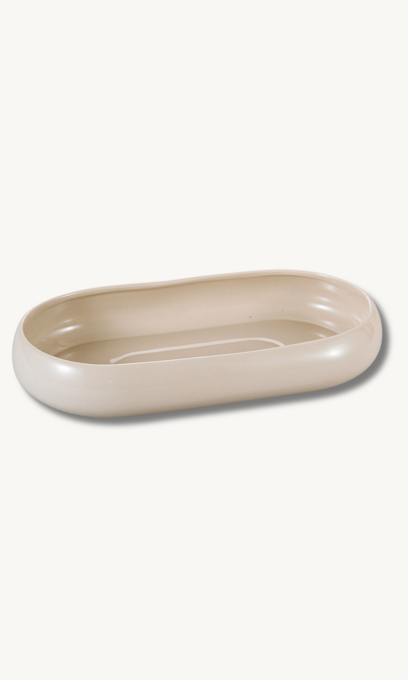 Bondy Beige Porzellan Servierschüssel 35cm