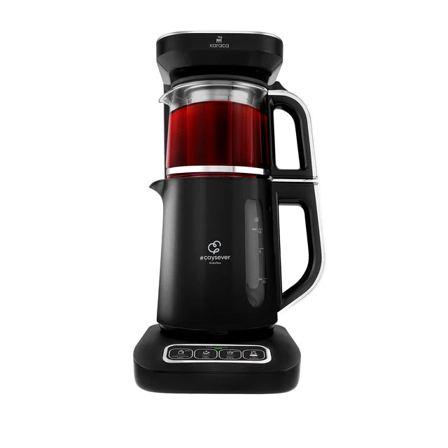 Karaca Caysever Robotea Pro 4 in 1 sprechender automatischer Teekocher Wasserkocher und Filterkaffeemaschine Chrome