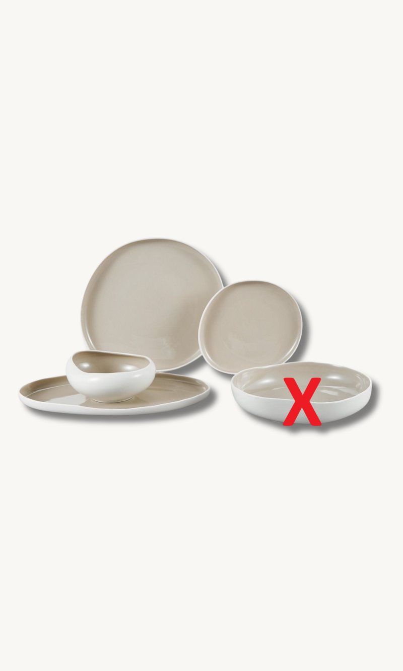 Barles Beige 19 teiliges Tafelservice für 6 Personen (ohne tiefe Teller)