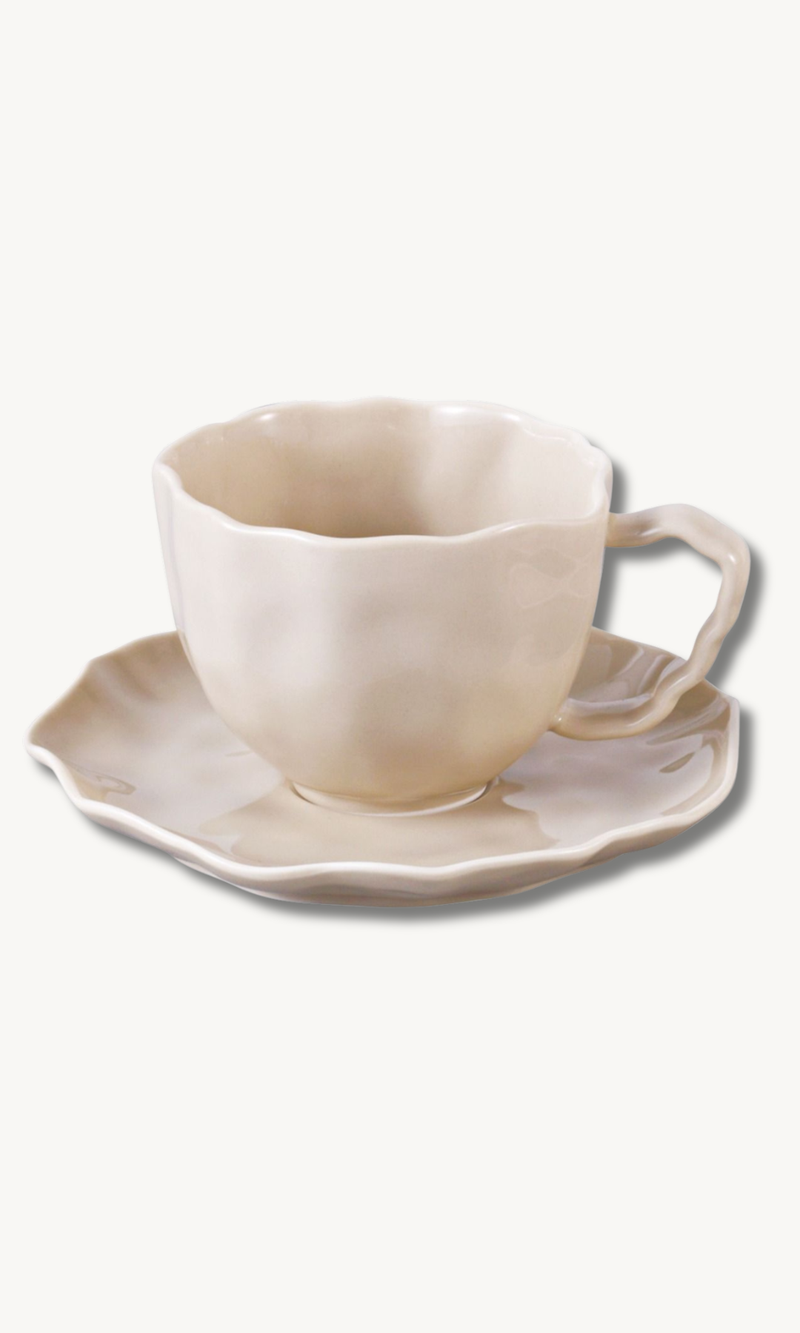 Angles Beige Mokkaset 12 teilig für 6 Personen