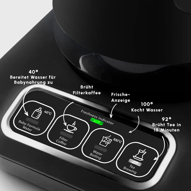 Karaca Caysever Robotea Pro 4 in 1 sprechender automatischer Teekocher Wasserkocher und Filterkaffeemaschine Chrome
