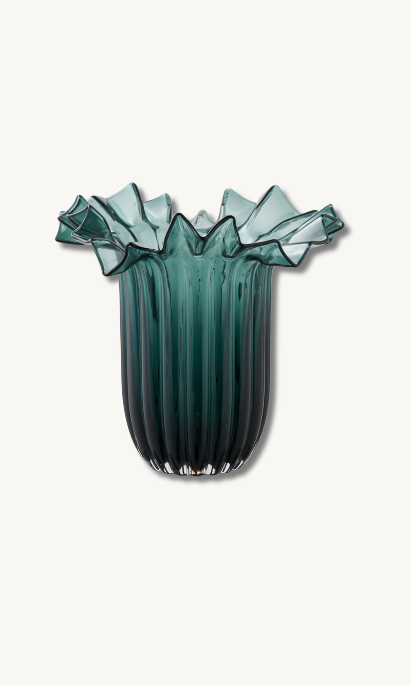 Vase aus Glas Dunkelgrün 30cm