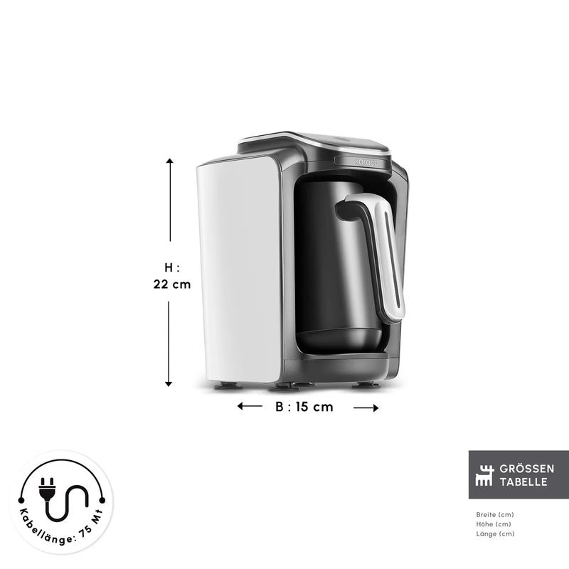 Karaca Hatır Neo S Mokkakocher mit Milchfunktion PORCELAIN WHITE