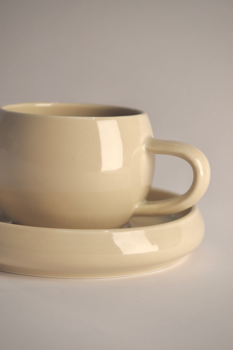 Bondy Beige Kaffeetassenset 4 teilig für 2 Personen