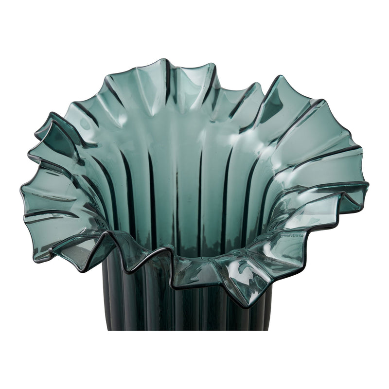 Vase aus Glas Dunkelgrün 30cm