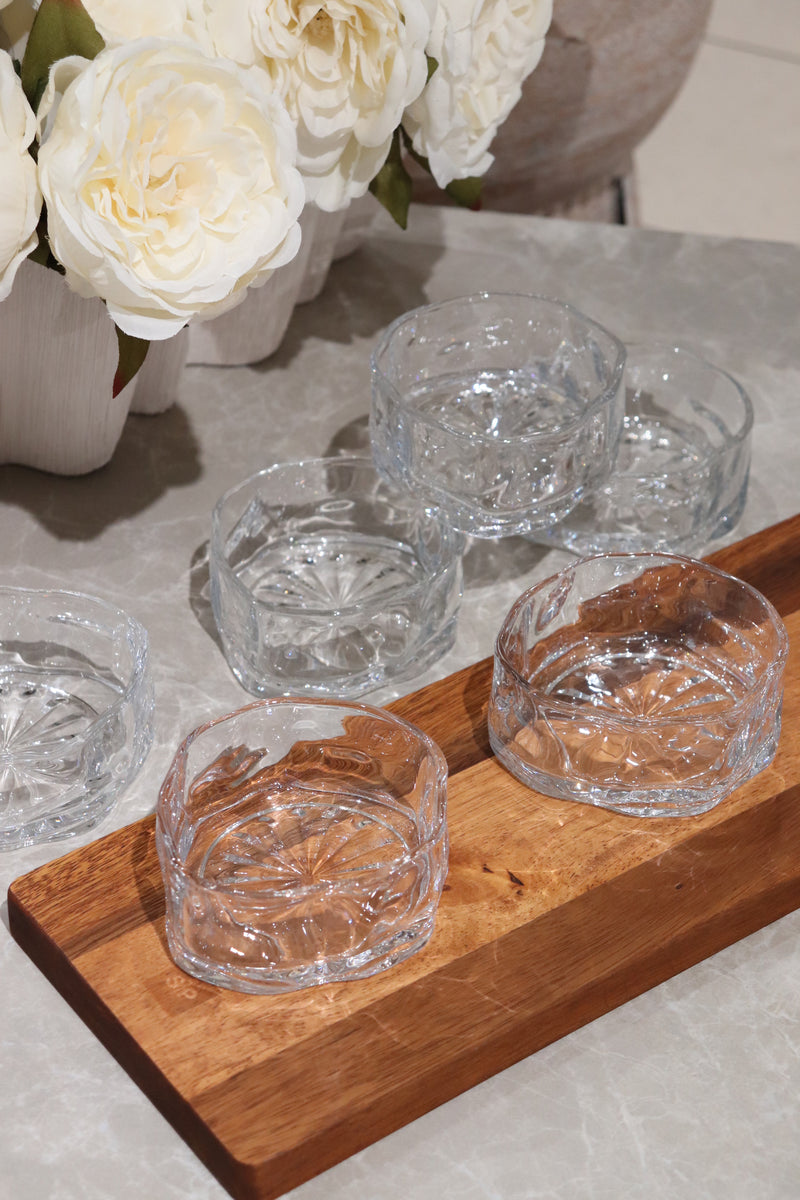 6er Glasschalen Set Wave Clear 10cm