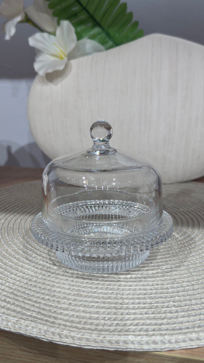Zuckerdose aus Glas mit Deckel