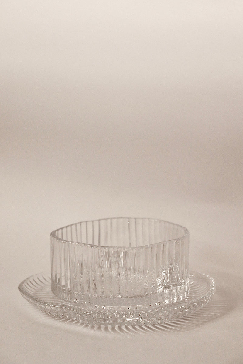 6er Glasschalen + Untersetzer Set Wavy Ripple