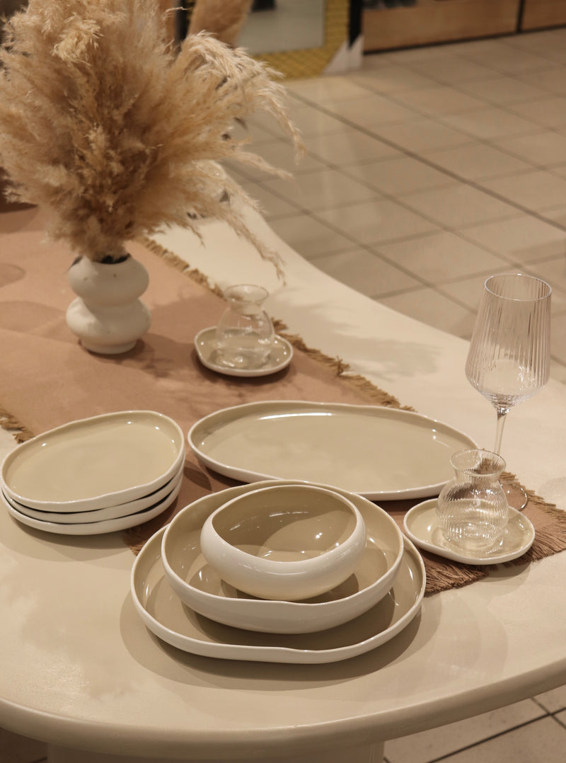 Curvy Beige 25 teiliges Tafelservice für 6 Personen