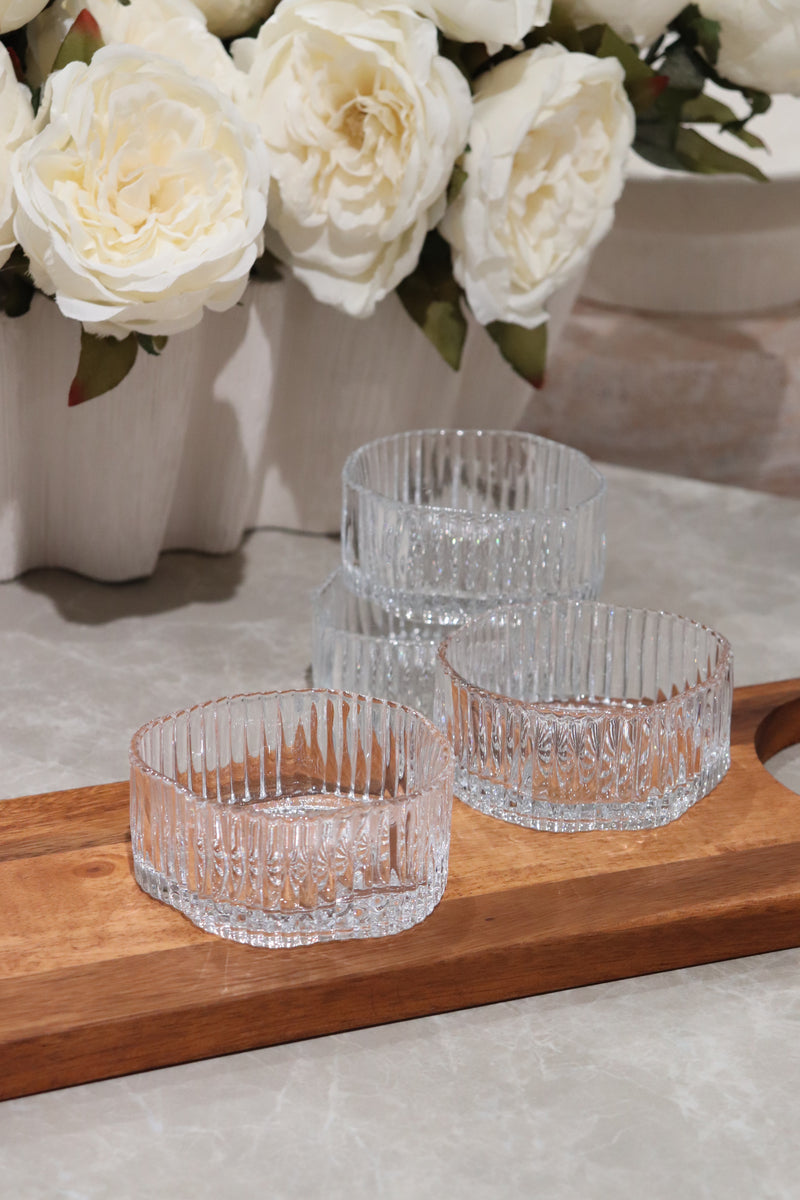 6er Glasschalen Set Wavy Ripple