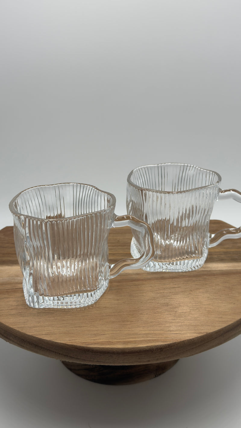 Wave Ripple Henkelglas Set 245ml 6 tlg.