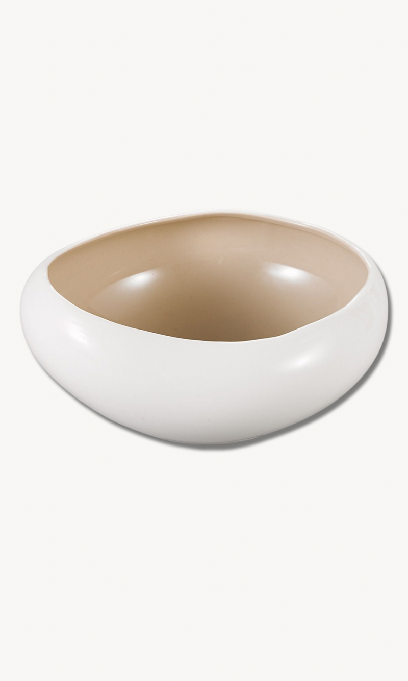 Barles Beige Porzellan Salatschüssel 23cm