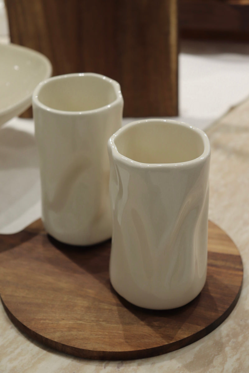 2er Set Wave Long Cream Keramiktasse