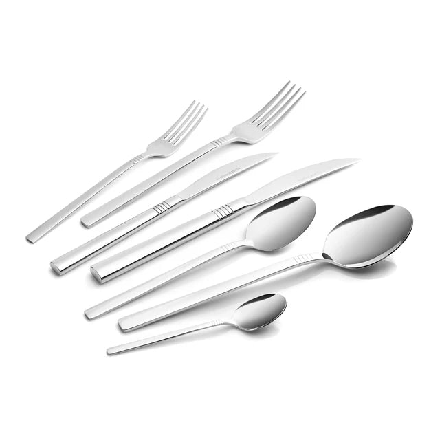 Karaca Elegance Nil 91 teiliges Besteckset für 12 Personen inklusive Servierbesteck