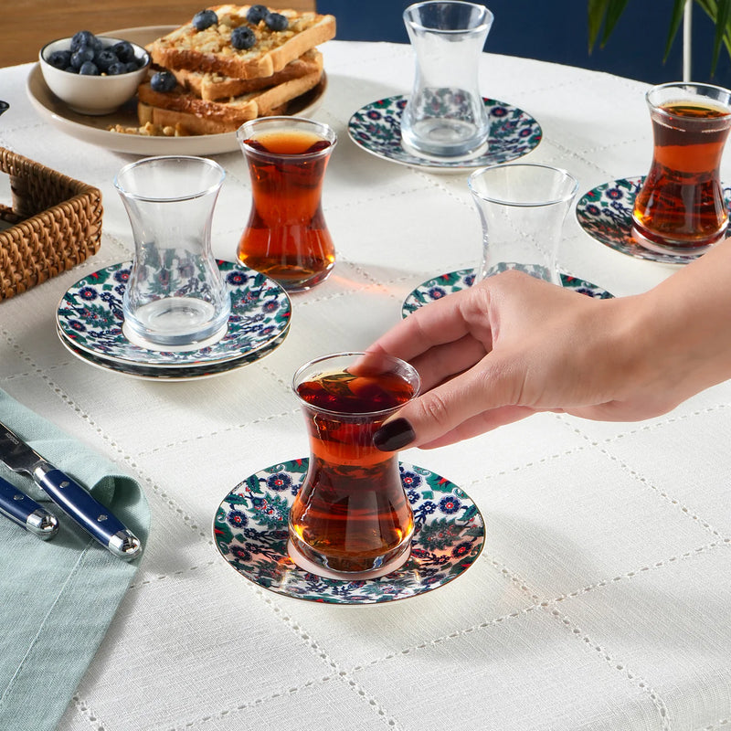 Karaca Edirne Teegläserset 12 teilig für 6 Personen