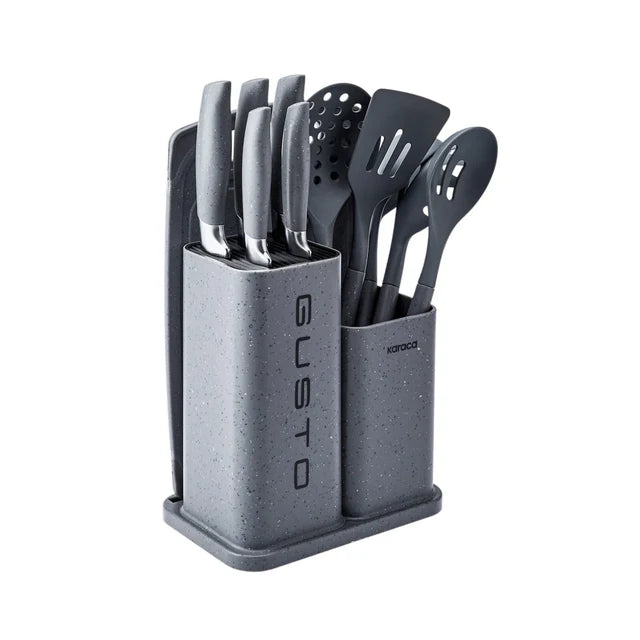 Karaca Gusto Grey Messerset und Serviceset 12 teilig