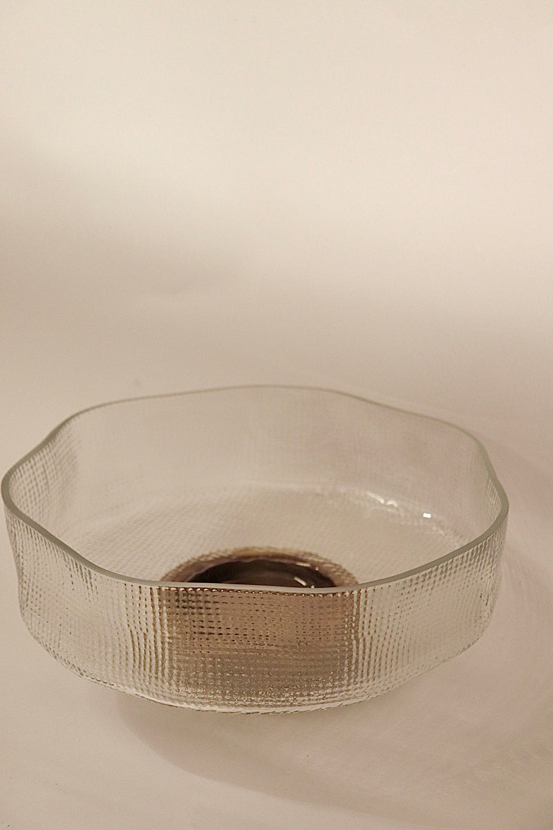 Glasschüssel auf Akaziefuß 25cm
