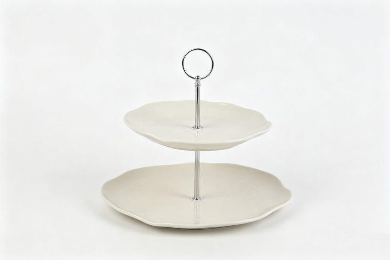 Cermico Beige Etagere 2-stöckig