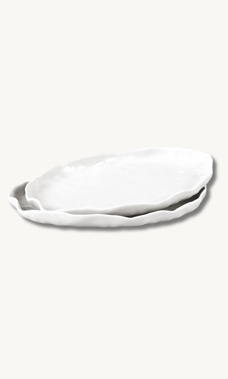 Angles White Porzellan Servierplatten Set  2 teilig  24,3cm