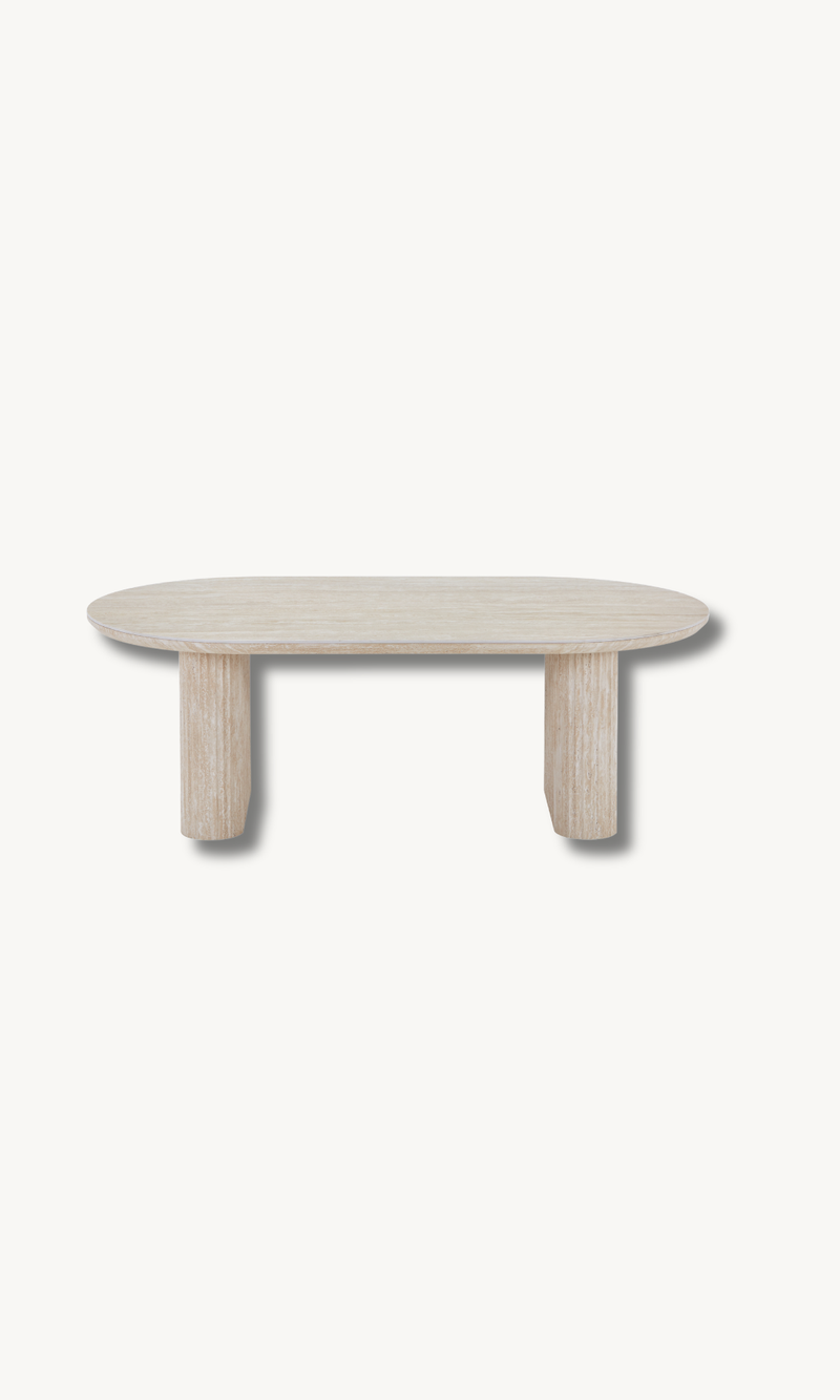 Esstisch + Couchtisch Set mit Keramikplatte Sandfarben