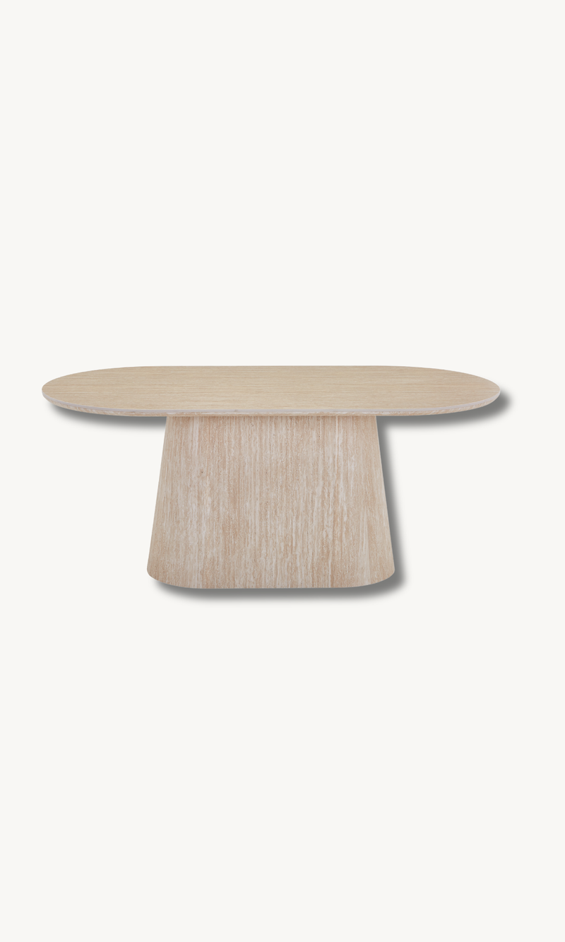 Esstisch + Couchtisch Set mit Keramikplatte Sandsteinoptik
