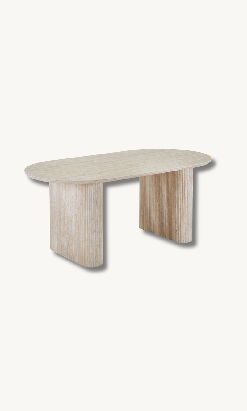 Esstisch + Couchtisch Set mit Keramikplatte Sandfarben