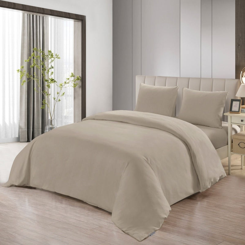 Sade Beige Bettwäscheset 4 teilig für Doppelbett 200x220cm