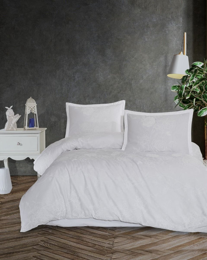 Melis Weiss Bettwäscheset 4 teilig für Doppelbett 200x220cm