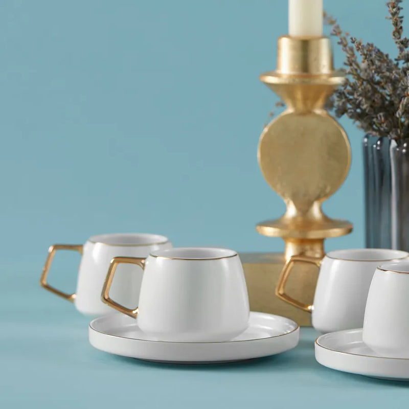 Karaca Saturn Gold Mokkatassenset 12 teilig für 6 Personen