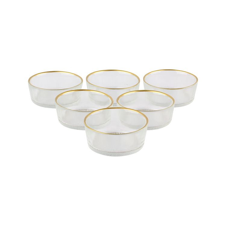 6 Stück Rexy Transparent-Gold Schälchen 9cm