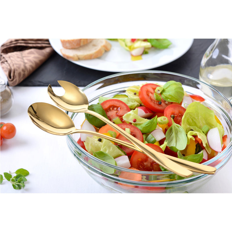 Salatbesteck Goldfarben Edelstahl