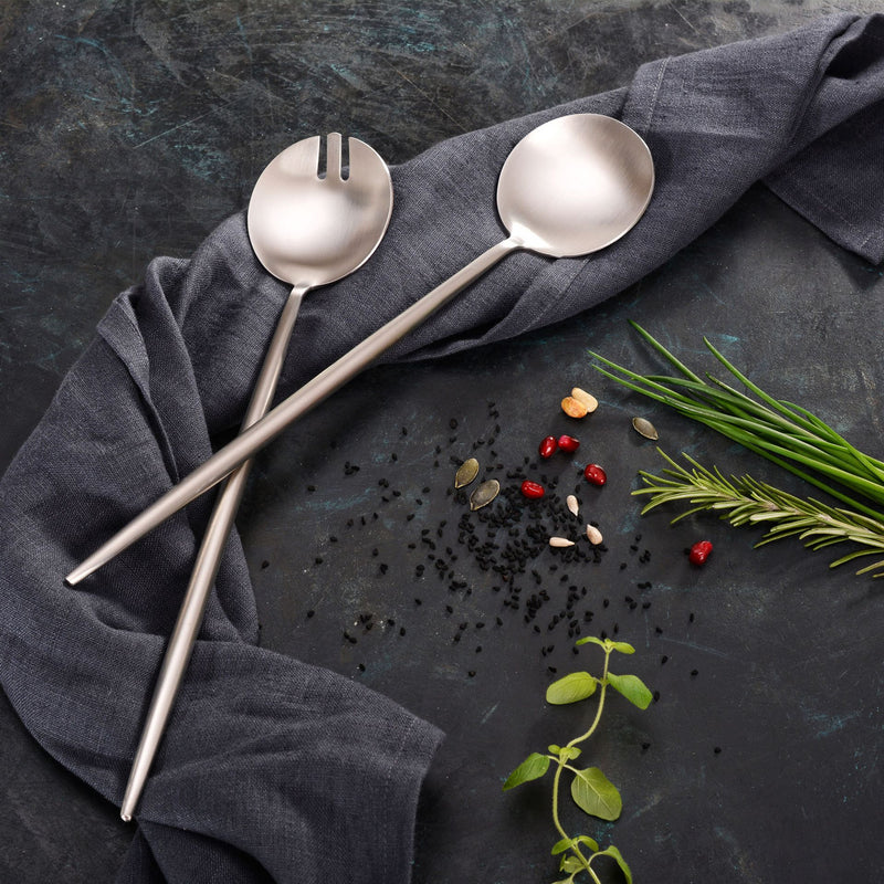 Salatbesteck Provence Matt Silber Edelstahl