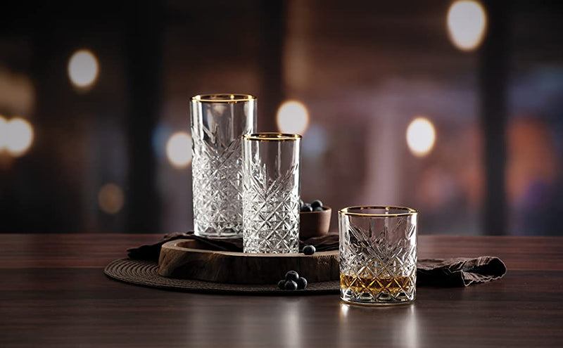 Pasabahce Timeless Golden Touch 4 teilig Trinkglas 345ml